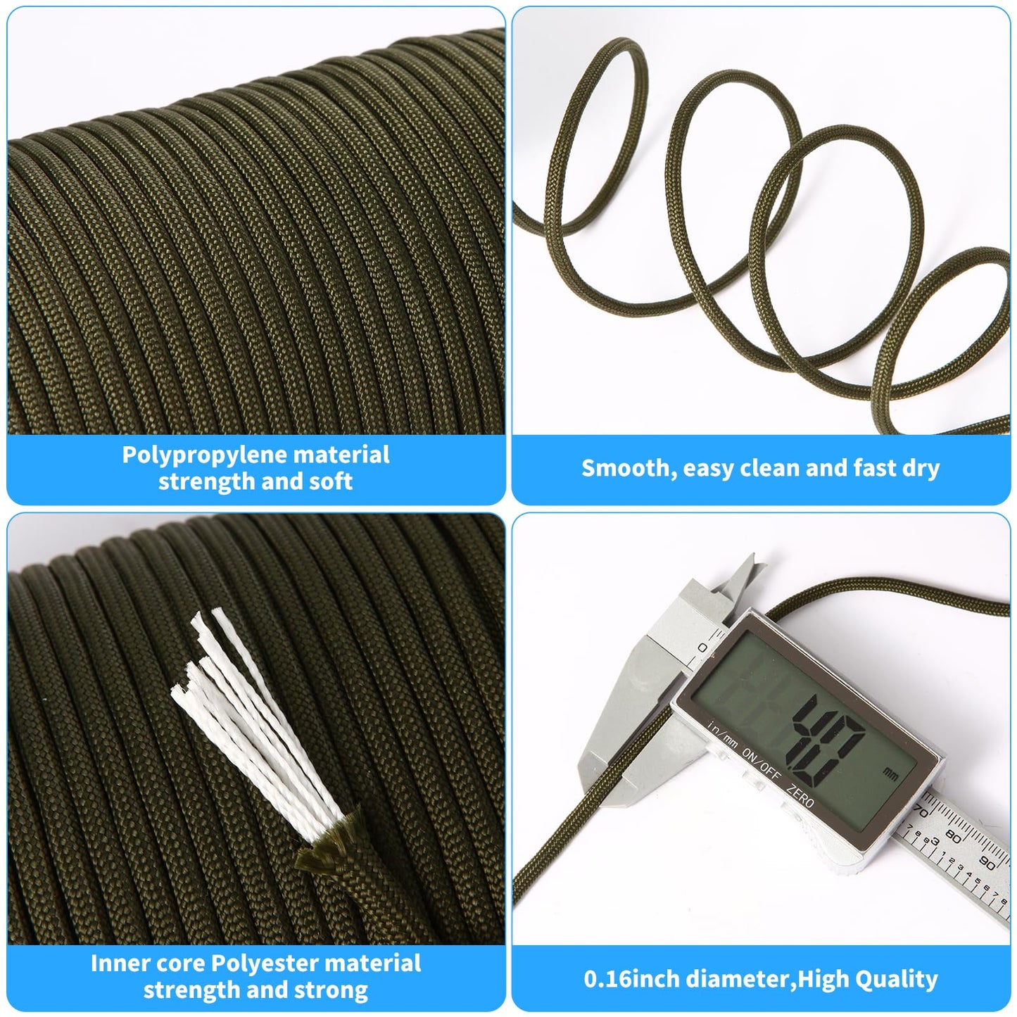 JXLHZLF Paracord 550Lb,9 Strand Paracord Rope 328ft Parachute Cord for Outdoor Camping Hiking Survival,Army Green