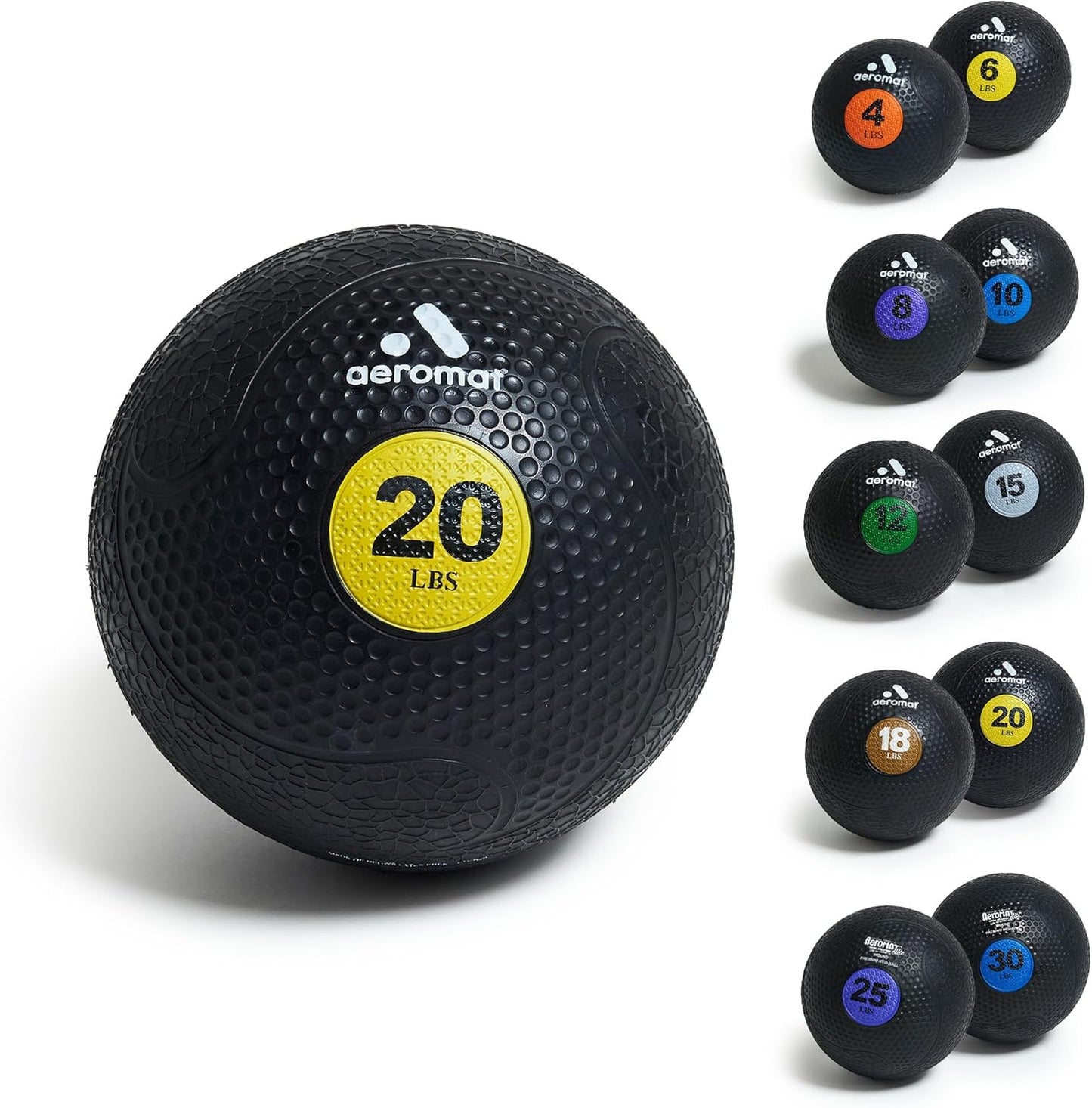 Aeromat Extreme Elite Medicine Balls for Exercise - 10" Diameter Workout Ball, Weighted Balls for Exercise, Weight Ball, Color-Coded Med Balls