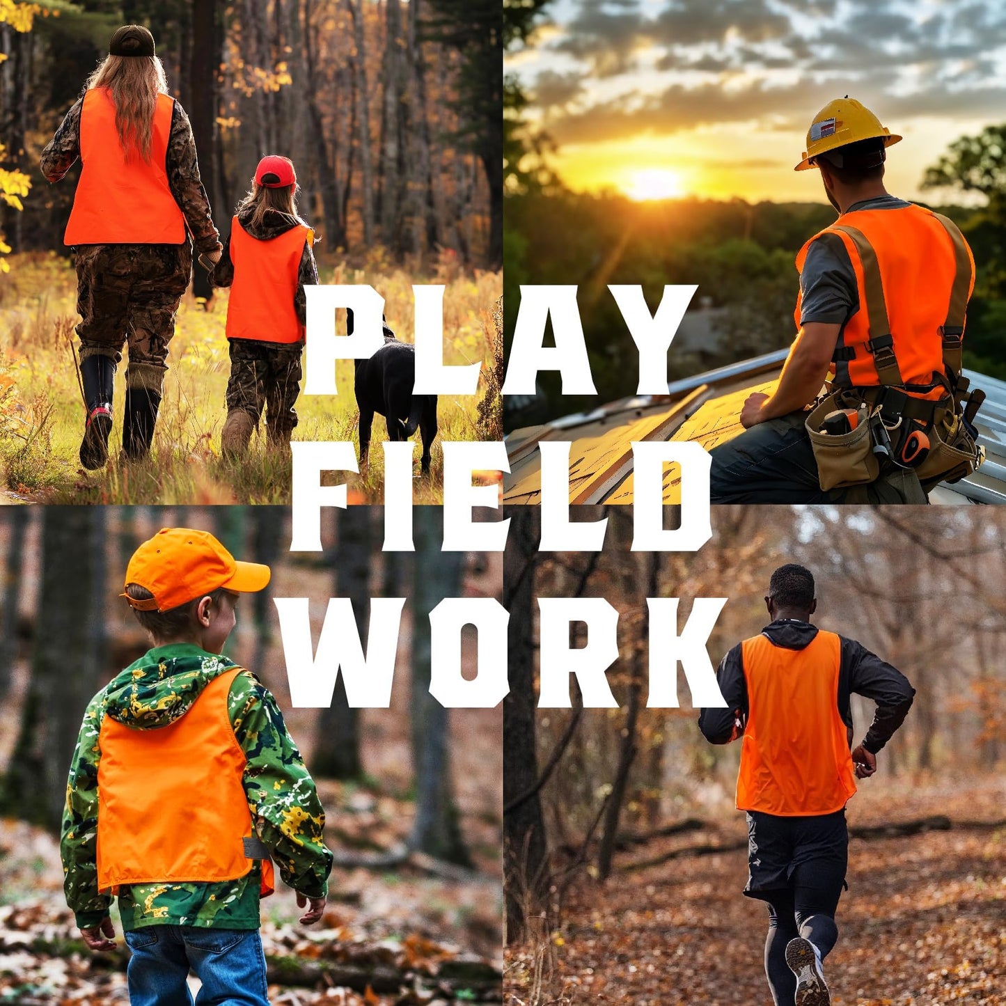 Klarny Outdoors Blaze Camo Orange Hunting Vest with Buckle - High-Visibility Ultra-Quiet | Waterproof Deer & Bow Hunting Gear Game Vest, Size XL