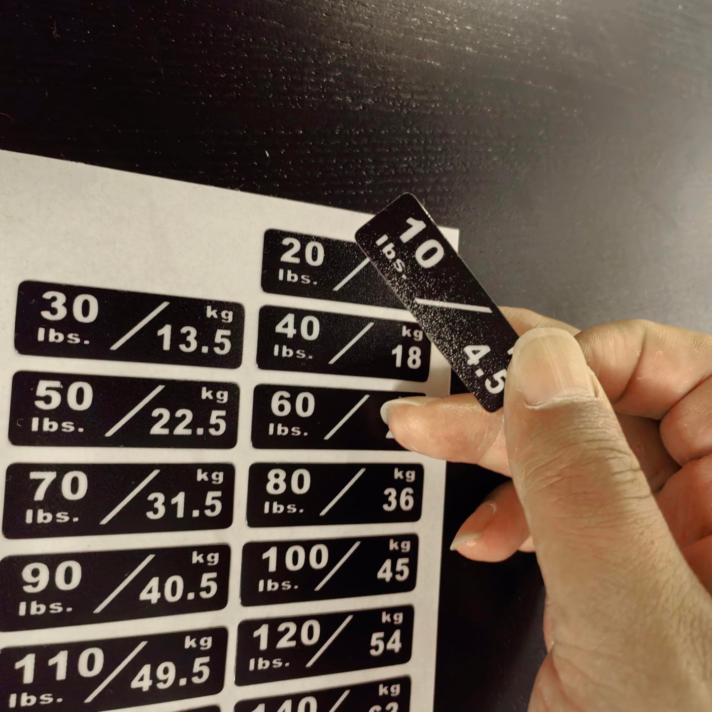 10-260lbs/4.5-117kg Weight Stack Labels Custom Weight Plate Stickers Gym Equipment Sticker Fitness Equipment Stickers