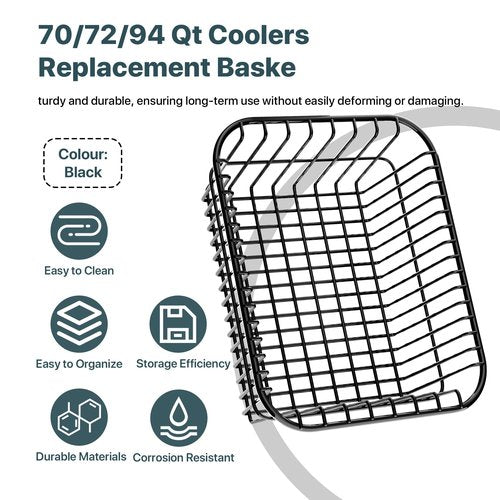 Dry Goods Wire Basket Replacement for Coolers, Compatible with Igloo 70/72/94 Qt Models, Cooler Storage Organizer