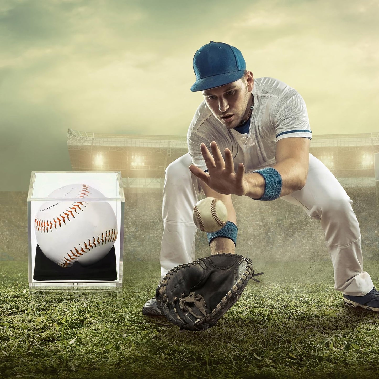 Kigley 18 Pcs Baseball Display Cases for Balls, UV Protection Cube Acrylic Baseball Holder, Clear Storage Autograph Holders for Official Size Memorabilia Ball Display Cases