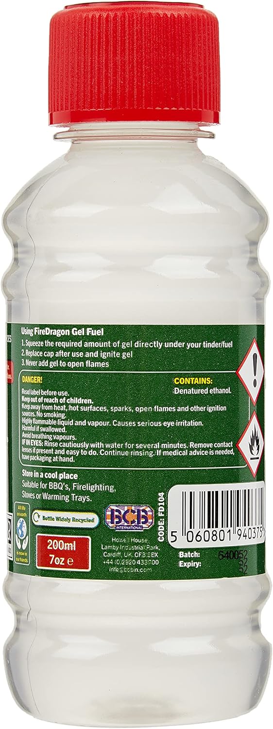Fire Dragon Gel Fuel - Premium Indoor/Outdoor Firestarter for Camping & BBQ