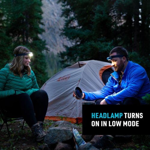 Nite Ize Radiant RH2 PowerSwitch Rechargeable Headlamp - Headlamp for Camping & Hiking - Rechargeable Battery - Hands-Free Light with 7 Modes Plus Lockout - Waterproof & Impact-Resistant - Blue/Grey