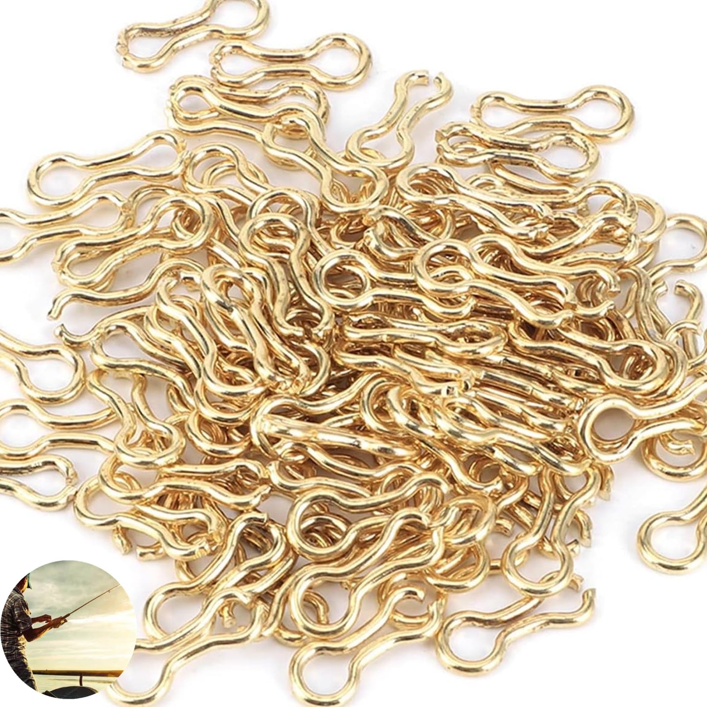 200 Pcs Sinker Wire Eye Fishing Weight Mold for Lead Weights - Fishing Lures Eyelet Stainless Steel Loops Eyelets Swivels Clip - Tackle Accessories