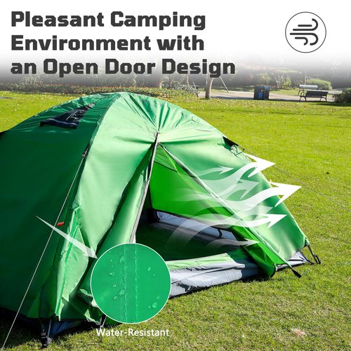 Camping Tent 2 Person Waterproof Portable Instant Tent with 1-Minute Setup Lightweight Tent for Camping Beach Outdoor Travel Backyard Green