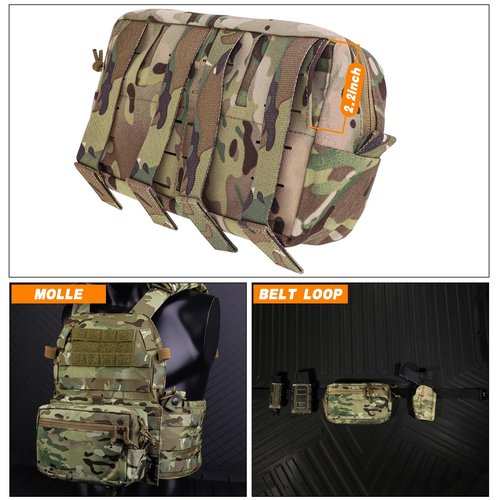 Tactical Molle Pouch Admin Wide GP Pouches for Chest Rig Vest Duty Belt Large EDC Utility Bag as Cummerbund Expanded Storage Bags
