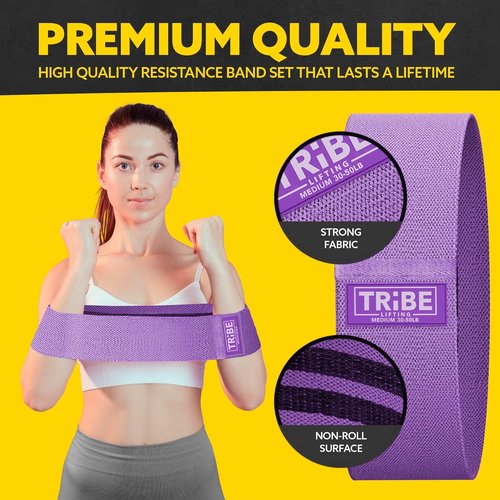 Fabric Resistance Bands for Legs - Workout Bands Resistance Bands for Men and Women - Booty Bands for Working Out - Exercise Bands Resistance Bands Set - Elastic Bands for Exercise