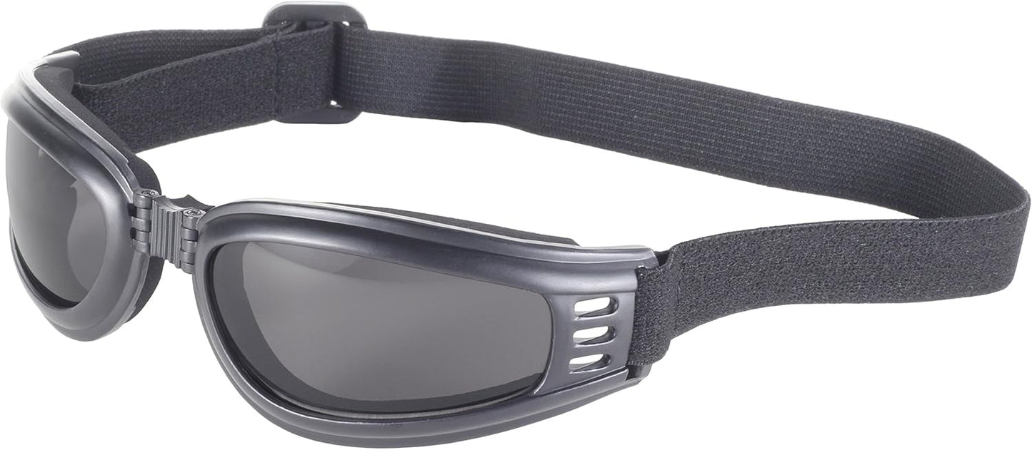 Pacific Coast Nomad Value Folding Riding Goggles Black Frame Smoke Lens