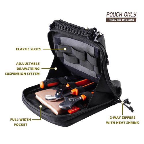 DCSZM Tactical Molle Admin Pouch,Utility EDC Pouch Organizer Modular Tool Pouch of Double Layer Design Medical EMT Attachment Bag