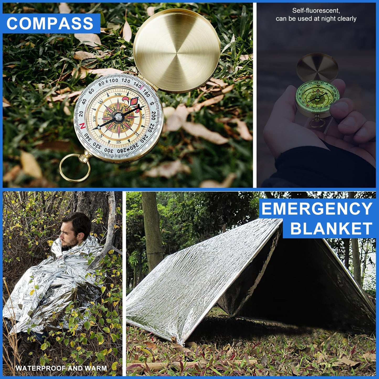 Survival Kits 30 in 1, Christmas Birth Day Gift for Men Women Adventure Lovers, Survival Gear and Equipment, Camping Accessories, Cool Gadgets, Camping, Fishing, Hunting, Adventure.