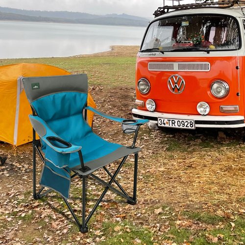 Northroad Foldable Camping Chair Heavy-Duty Outdoor Folding Chair Support Up to 300lbs for Hiking, Picnics, Patio, Beach, Fishing (Blue)