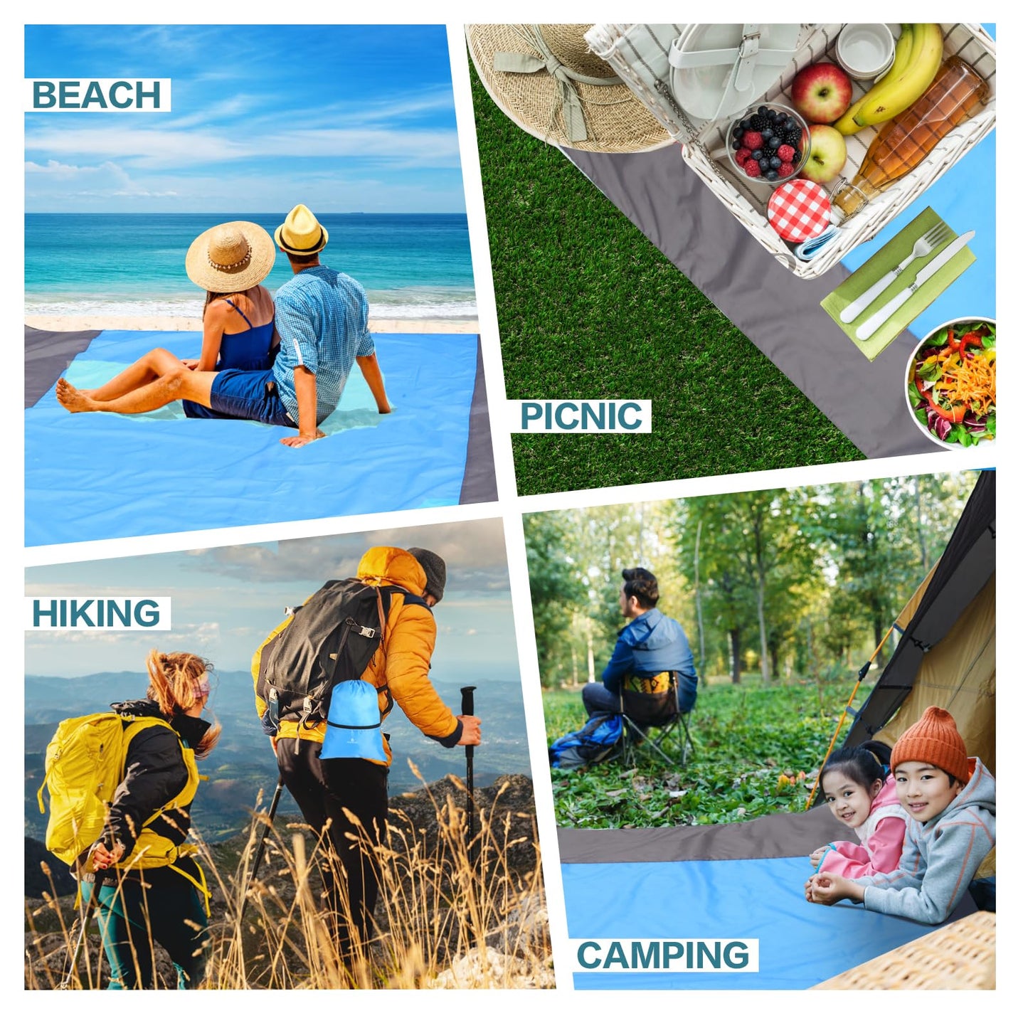 Large Beach Blanket, Sand Free Water Resistant for Beach, Picnic, Concert