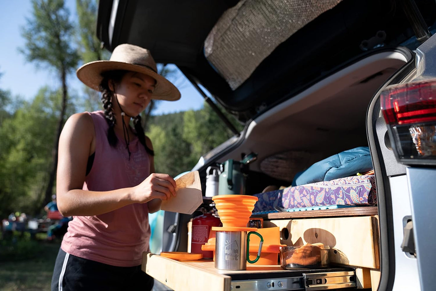 ust Collapsible Flexware Coffee Drip with Strong, Flexible, Compact, BPA Free Design and Lid Seal for Hiking, Backpacking, Camping and Outdoor Survival, Orange, One Size (20-CKT0019-09)