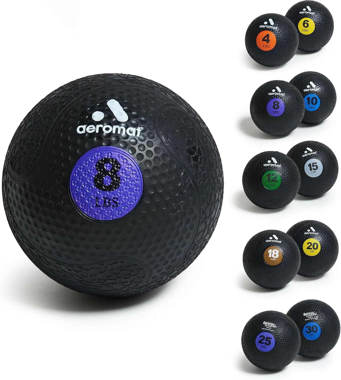 Aeromat Extreme Elite Medicine Balls for Exercise - 10" Diameter Workout Ball, Weighted Balls for Exercise, Weight Ball, Color-Coded Med Balls