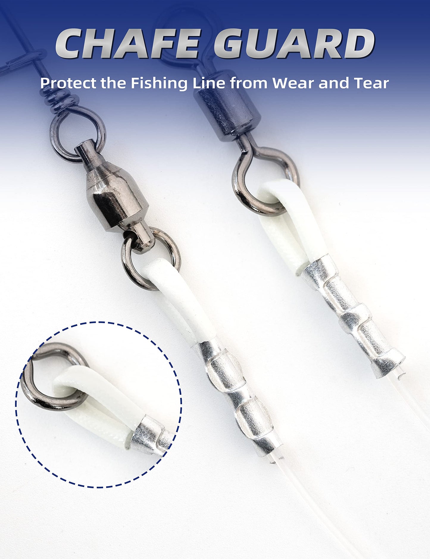 BLUEWING Fishing Deep Drop Rig with Glow Tubes 1pc Snapper, Tilefish Rig with 2/0 Stainless Steel Hooks, Barrel Swivel, 250lbs Line, 1pc