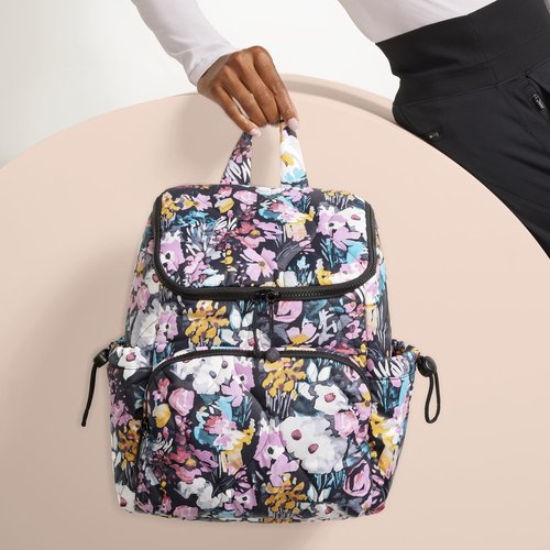 Vera Bradley Women's Featherweight Backpack Bookbag, Black, One Size