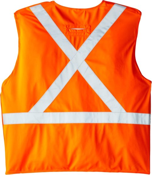 Fire Resistant Hi Vis Orange Safety Vest - Class 2 Reflective Vest with Pockets, ANSI/ISEA & CSA Compliant