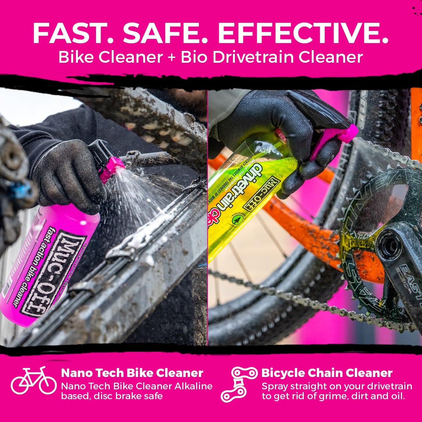 Muc-Off Nano Tech Bike Cleaner 1L | Biodegradable Formula, Safe on Carbon Fibre and All Surfaces | Breaks Down Dirt on a Molecular Level