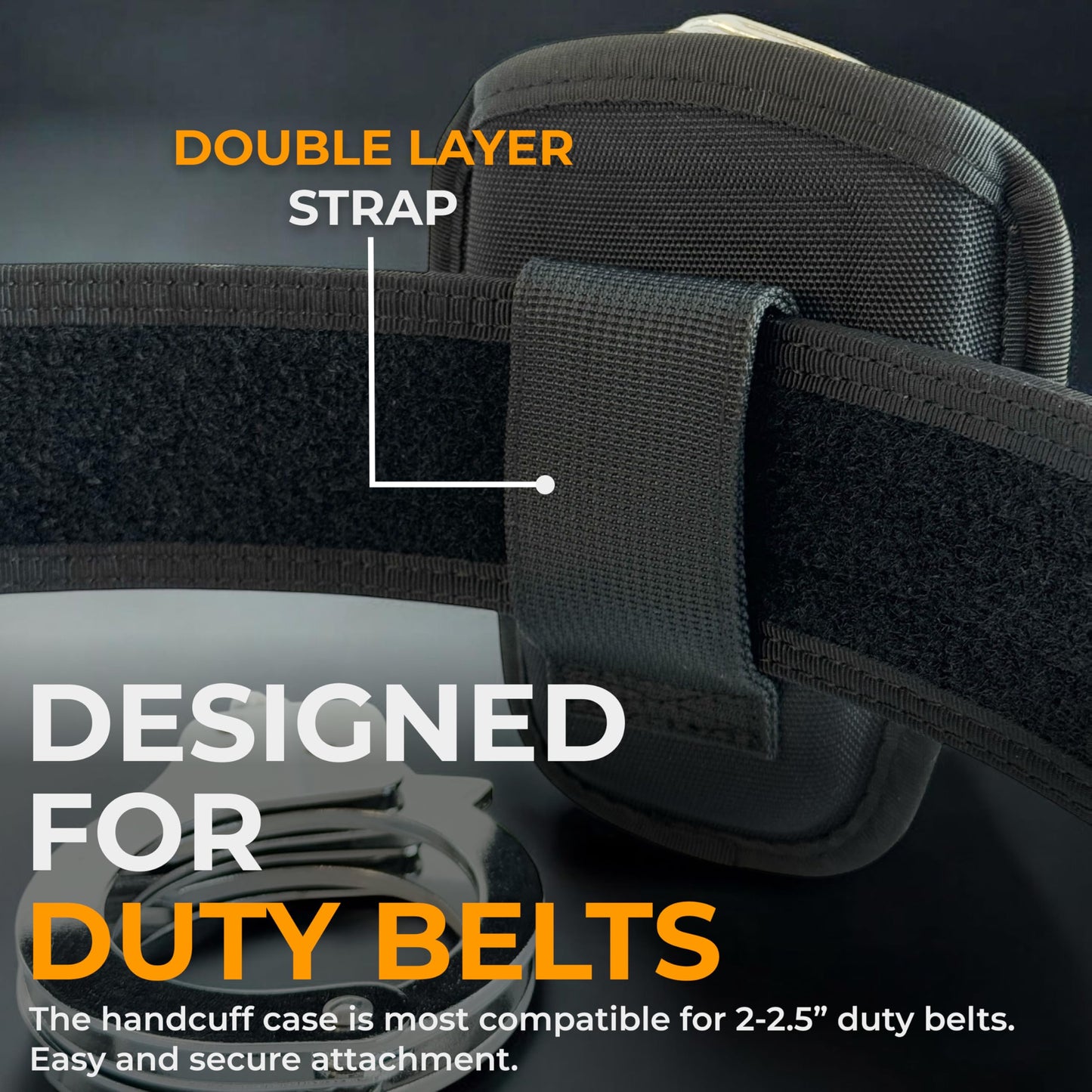 ARMORWERK Heavy Duty Handcuff Holder - Durable Nylon Case for Duty Belt - Compatible with Hinged and Chain Handcuffs