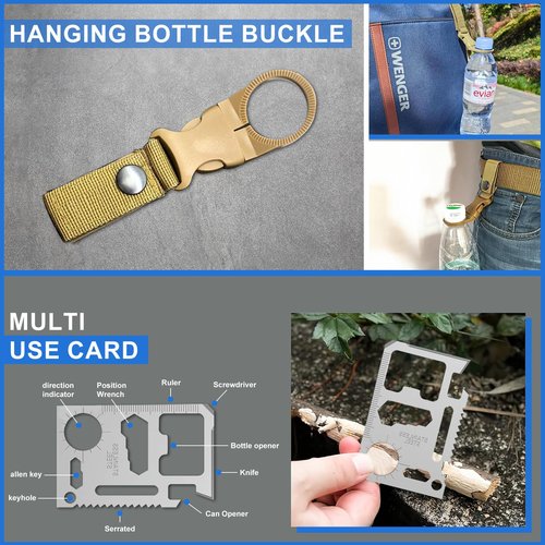 Survival Kits 30 in 1, Christmas Birth Day Gift for Men Women Adventure Lovers, Survival Gear and Equipment, Camping Accessories, Cool Gadgets, Camping, Fishing, Hunting, Adventure.