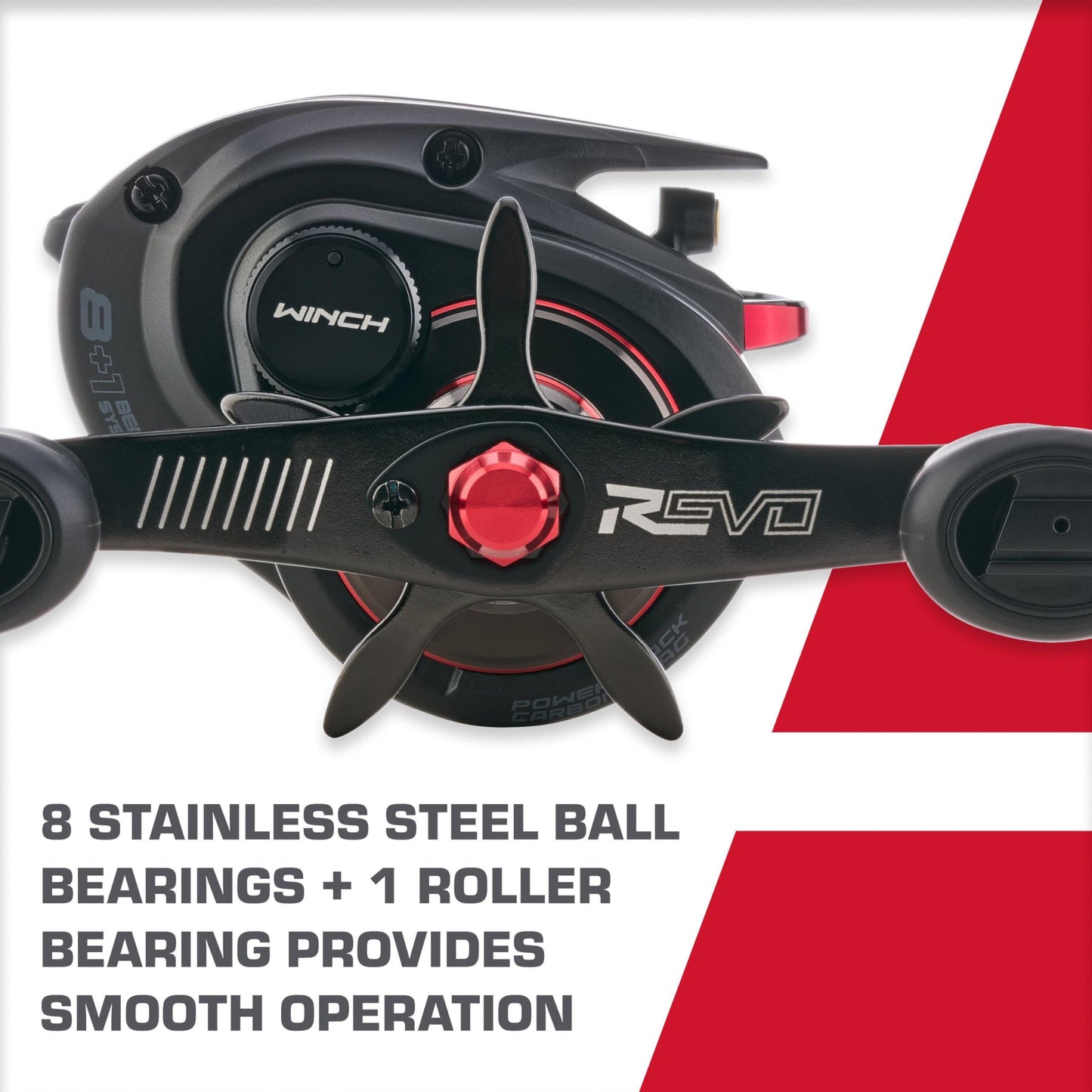 Abu Garcia Revo 5 Winch Low Profile Fishing Reel, Right Handle Position, X2-Craftic Alloy Frame & Asymmetrical Body Design, Durable, Lightweight Fishing Reels
