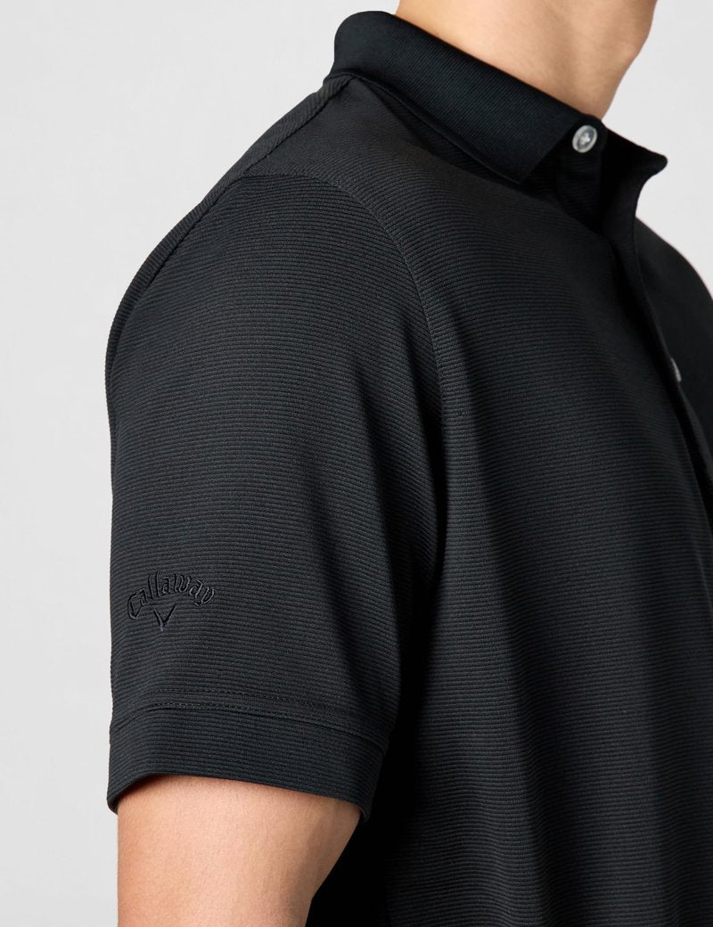 Callaway Men's Opti-Dri Stretch Ottoman Short Sleeve Golf Polo Shirt (Available in Big & Tall) Black
