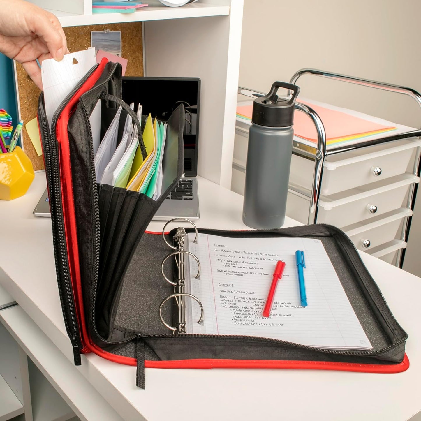 Five Star Zipper Binder, 2 Inch 3-Ring Binder with Round Rings, 5-Tab Expanding File, 380 Sheet Capacity, Cobalt Blue (72534)