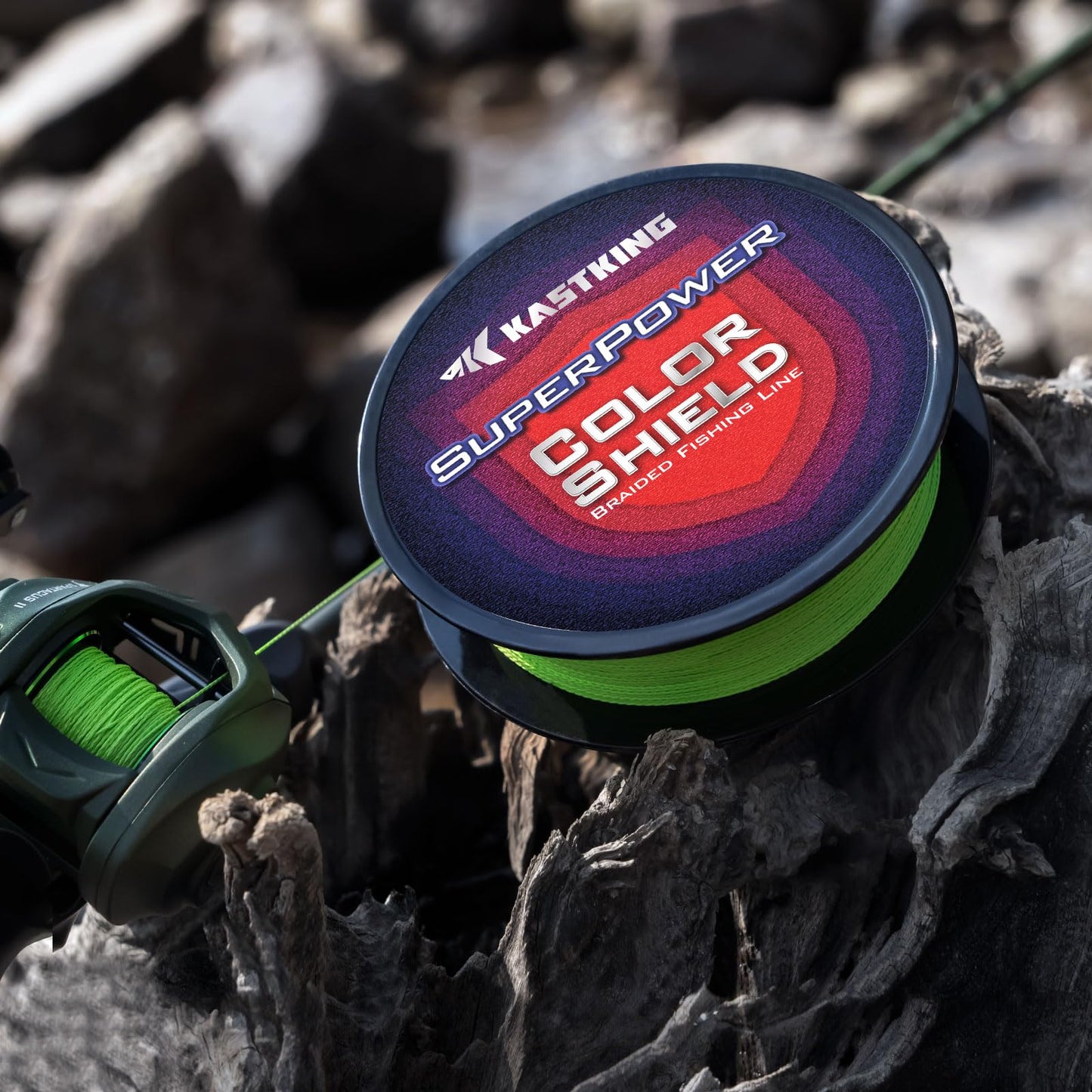 KastKing Superpower ColorShield Braided Fishing Line, Neon Green, 20LB, 500Yards, X4