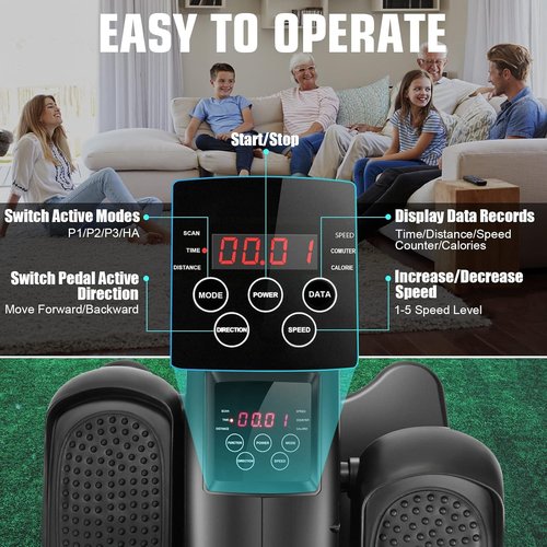 ANCHEER Under Desk Elliptical Machine, Electric Seated Pedal Exerciser, Mini Elliptical Machines for Seniors, LCD Display Monitor, Remote Control, Leg Exerciser for Home (Training Purple)