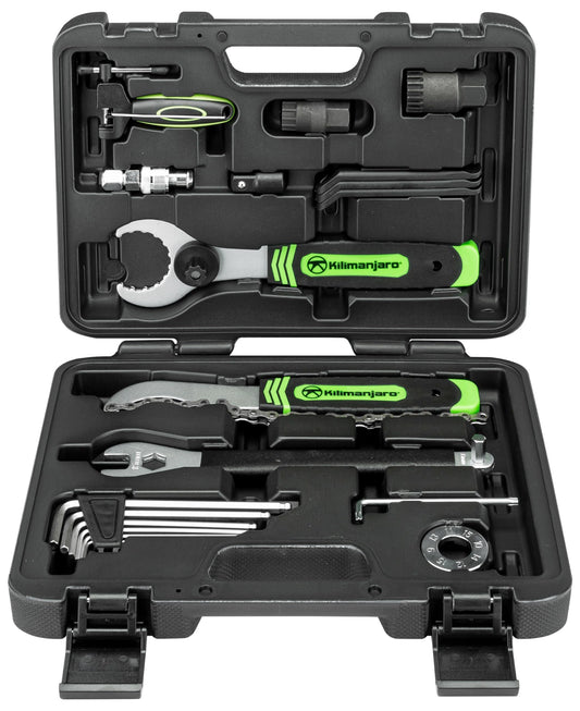 Kilimanjaro Cycle Series 21 Piece Bicycle Repair Tool Kit Set, Spoke Wrench, Tire Levers, Hex Keys, Pedal Spanner, Chain Tools - 910532ECE