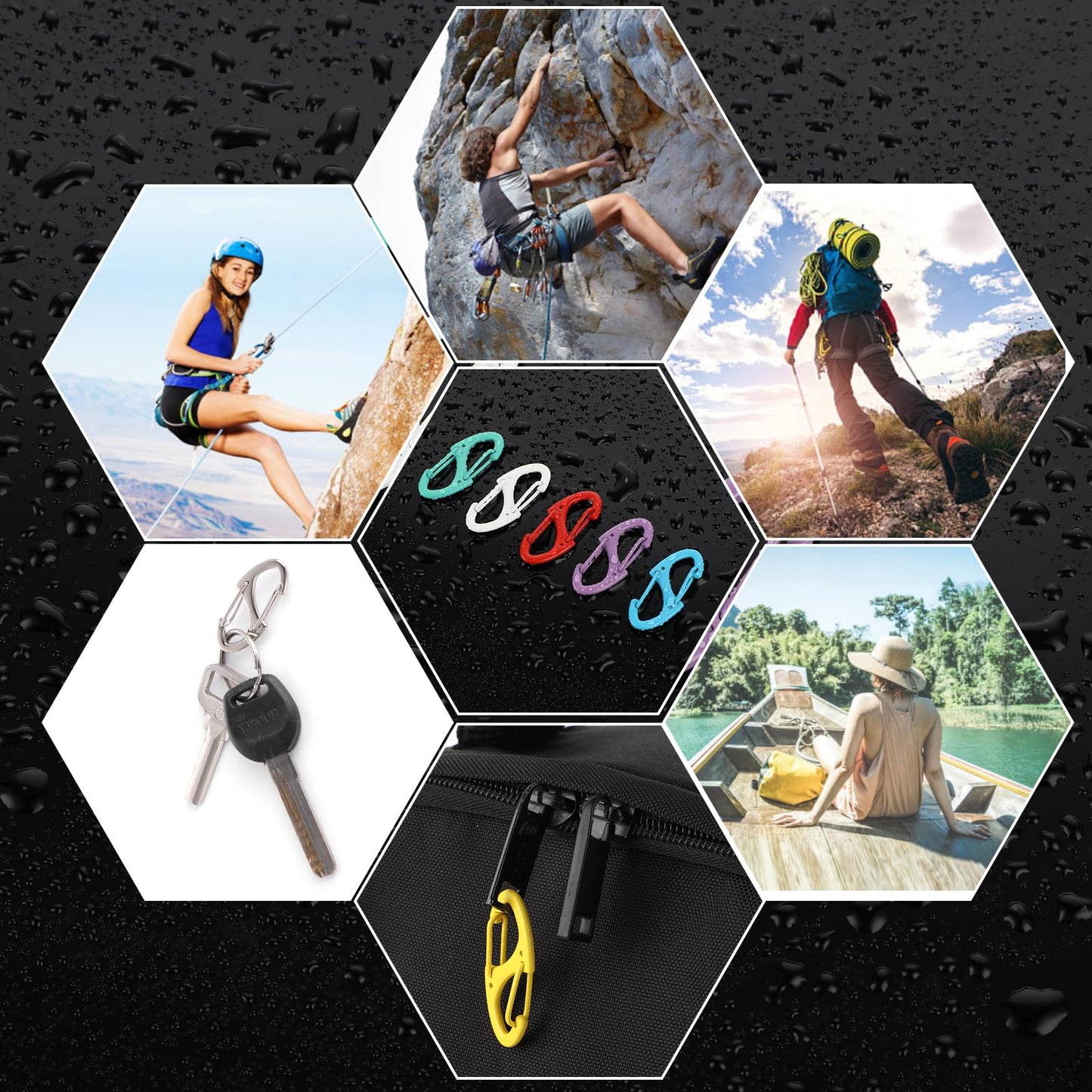 20 PCS Aluminum Carabiner Clips 1.6 Inch D Clips Ring Small Carbineers Keychain Spring Snap Hooks Mini Carabiner Clip Set for Keys, Dog Leash, Outdoor Camping Fishing Hiking Accessories(20 Colors)