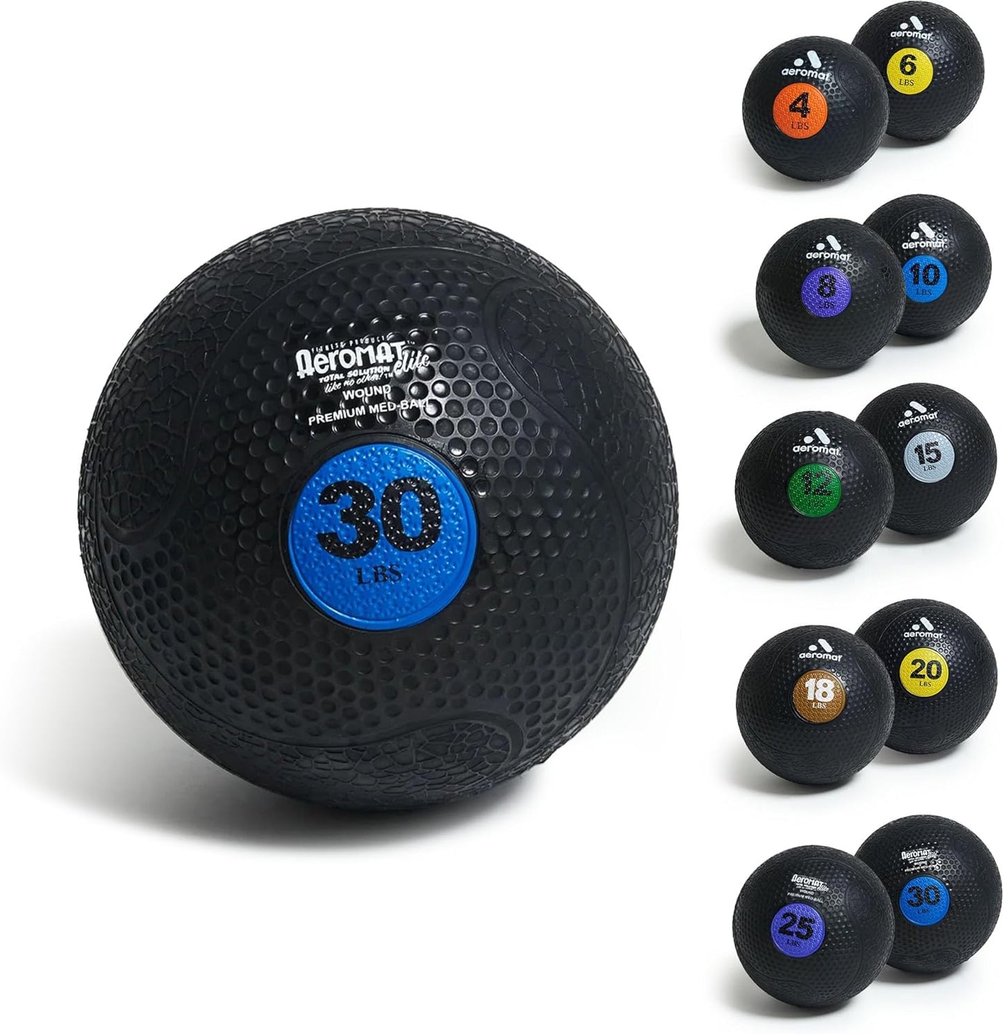 Aeromat Extreme Elite Medicine Balls for Exercise - 10" Diameter Workout Ball, Weighted Balls for Exercise, Weight Ball, Color-Coded Med Balls