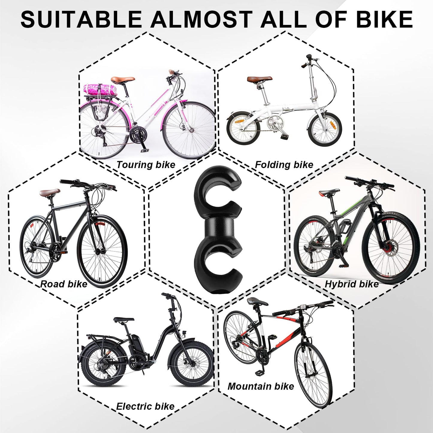 20PCS Bike Cable Clasps, Bike Brake Cable Clips S Style Clips, Bike Cable Guide Clips for Brake Lines MTB Bike Road Bicycle (Black)