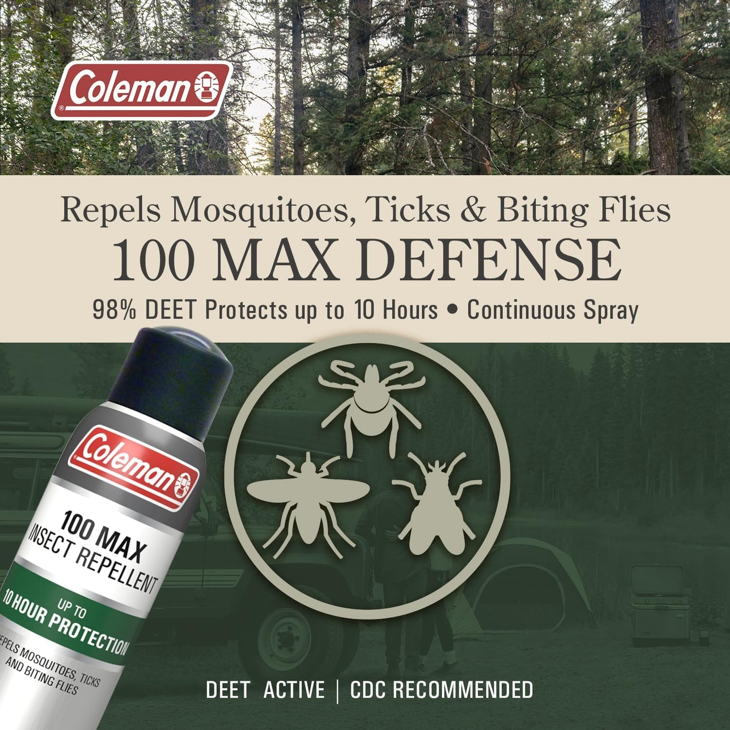 Coleman 100 Max 100% DEET Insect Repellent Spray - 4 oz