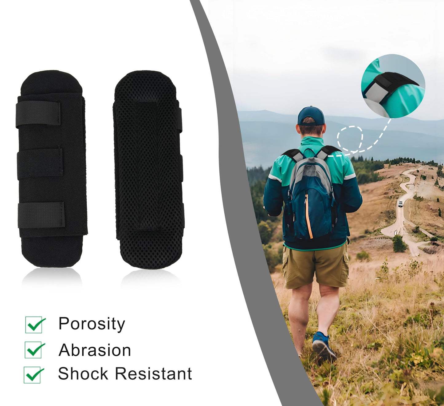 KICPUK 2 Shoulder Strap Pads,Backpack Shoulder Pads,Shoulder Strap Pads for Optimal Weight Distribution,Suitable for Weighted Vests,Backpacks,Computer Bags,Harnesses (Green)