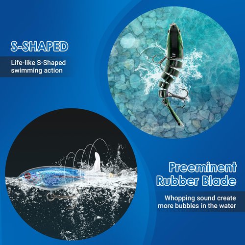 SMMYMGF Fishing Lures Tackle Box Kit,Saltwater Freshwater Fishing Gear and Equipment,Including Bionic Swimbait,Top Water baits,Soft Plastic Baits, Accessories etc for Bass,Trout, Salmon.