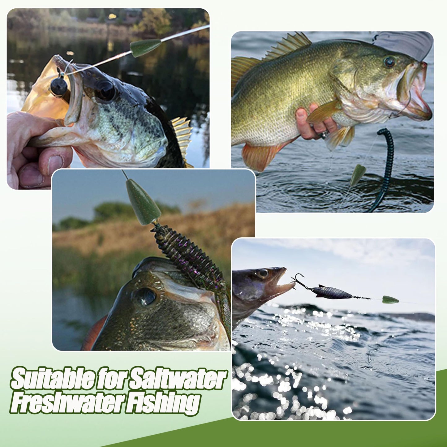 30Pcs Bullet Fishing Worm Slip Sinkers Weights - Texas Rig and Carolina Rig Weights for Bass Fishing Size 1/2oz 3/8oz 1/4oz 3/16oz 1/8oz 1/16oz (1/8oz)