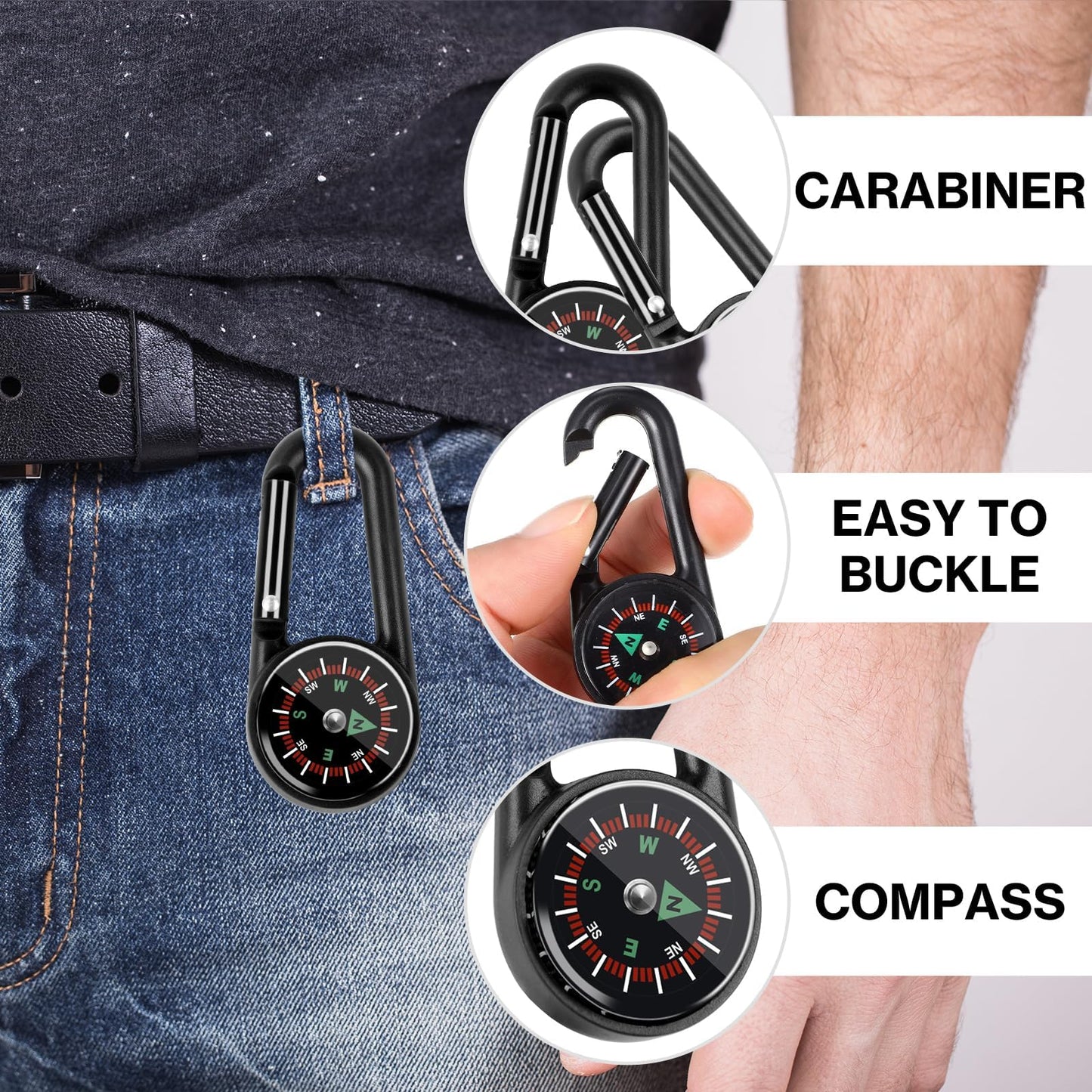 30 Pcs Mini Compass Keychain for Kids Bulk, Small Pocket Magnetic Compass Survival Hiking for Outdoor Survival Camping Party Backpacking Accessory (30)