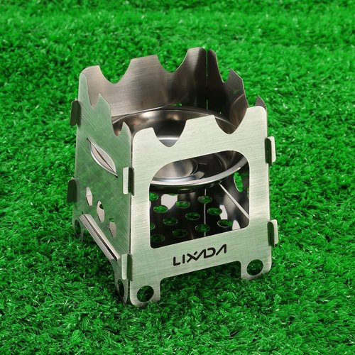 Lixada Camping Wood Stove Folding Lightweight Stainless Steel Wood Burning Stove Portable Backpacking Alcohol Stove for Outdoor Camping Hiking Picnic BBQ Picnic Hunting