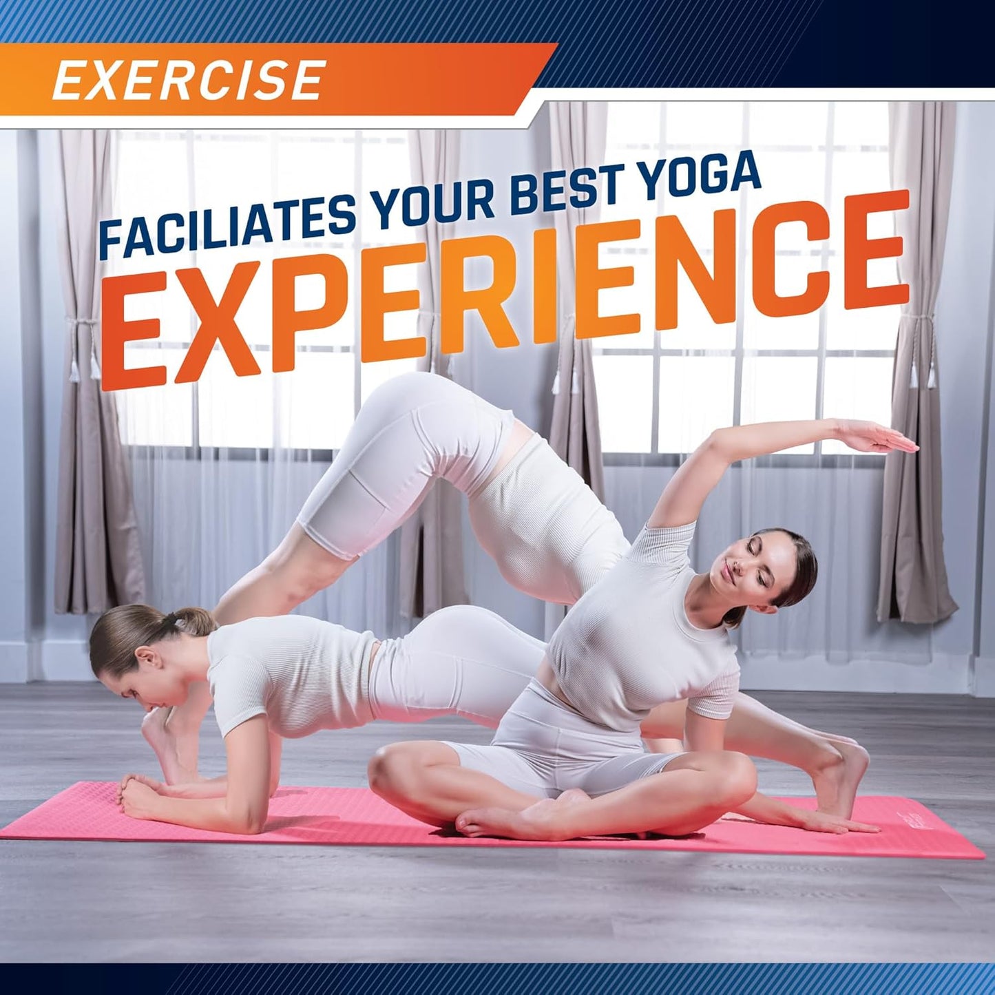 Circuit Fitness by Marcy Non-Slip Multi-Purpose Exercise Yoga Mats with Carrying Strap Multi-Thickness, Multi-Color Options