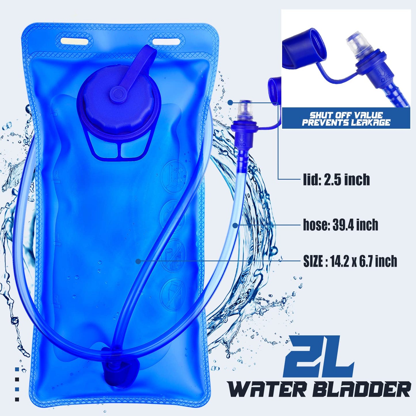 4 Pcs Hydration Backpack Pack with 2L Water Bladder, Hydration Pack with Hydration Bladder Hiking Running Cycling Biking Water Backpack Bag for Men and Women