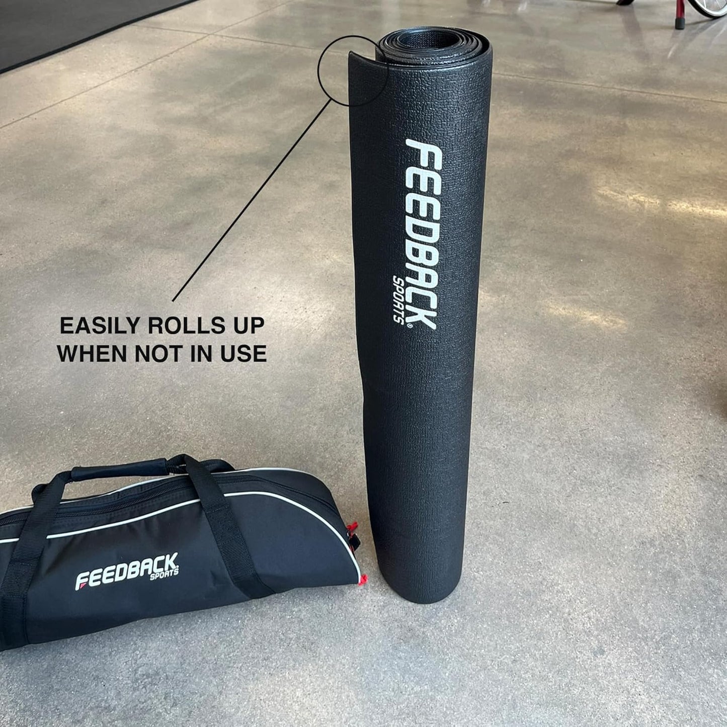 Feedback Sports | Bicycle Trainer Mat | Non-Slip Surface, Cycling Cleat Safe | Place Under Bike Trainer | Protect Flooring