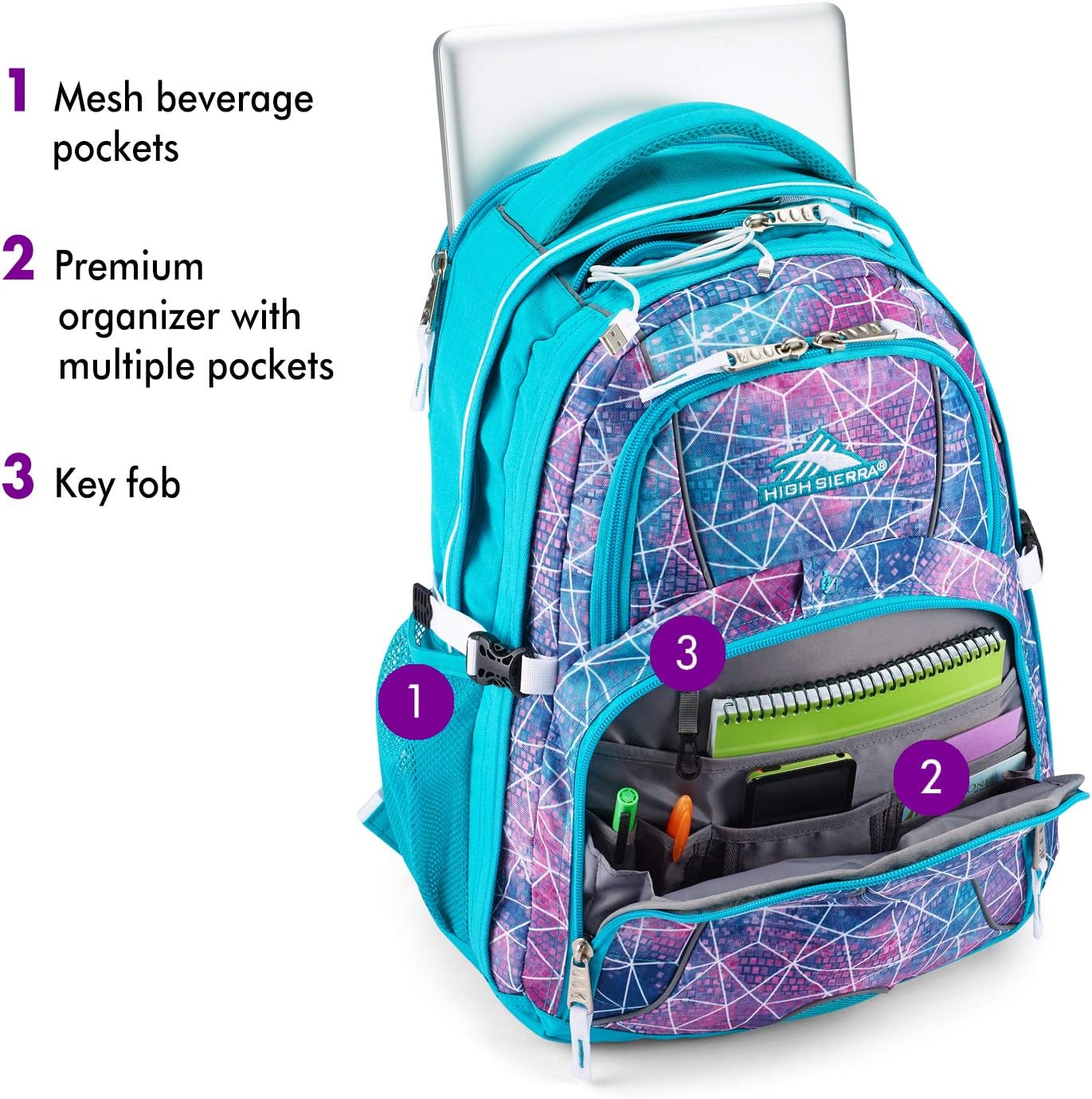 High Sierra Swerve Laptop Backpack, Crimson/Black, One Size