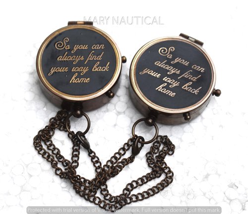 Engraved Brass Compass – “So You Can Always Find Your Way Back Home” | Inspirational Gift for Birthday, Baptism, Graduation, Anniversary