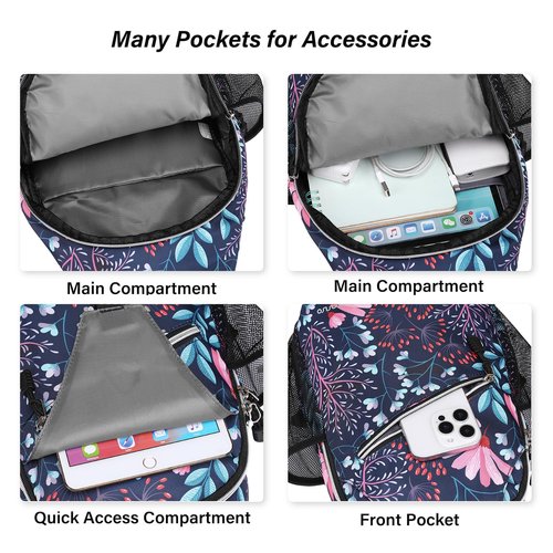 MOSISO Crossbody Sling Backpack, Portable Travel Hiking Daypack Chest Sling Bag Casual Daypack One Strap Chest Backpack for Women Men Outdoor Hiking Travel, Galsang Flower