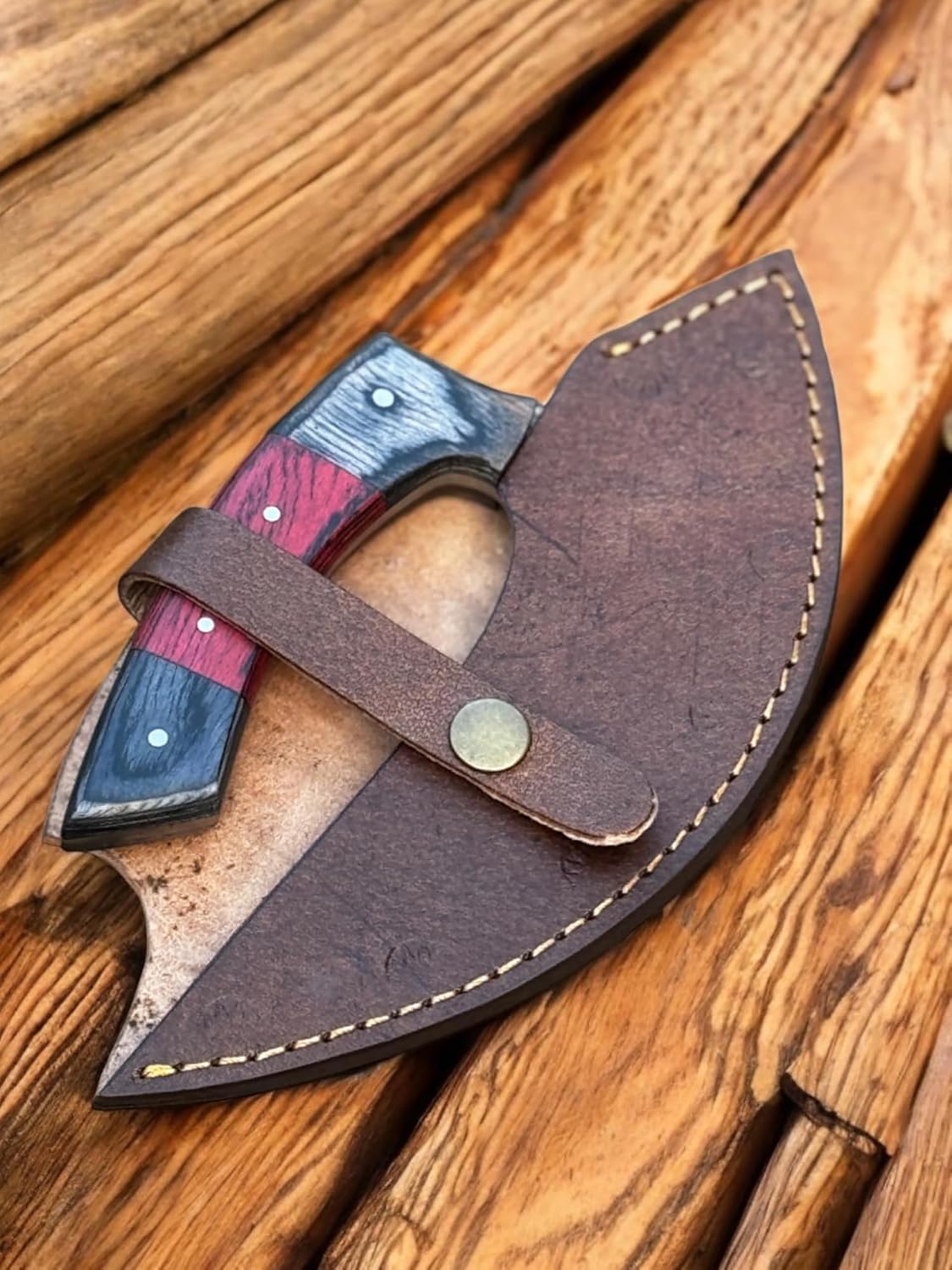 TTC-111 Custom Handmade Ulu kitchen Knife -Wood Handle (TTC-111)