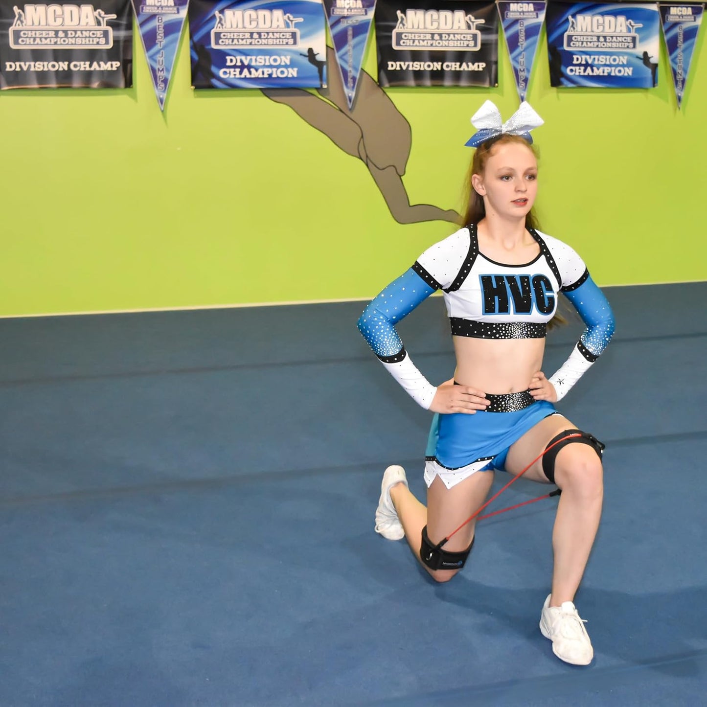 Cheer Kinetic Bands Cheerleader Flexibility and Strength Training | Improve Jumps, Stunts, Landings | 4-Level Leg Resistance Bands & 12 Stunt Strap Color Options, Digital Training Downloads