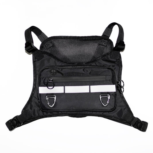 KeepItOrg Chest Bag for Men and Women – Running Vest with Reflective Strips – Tactical Chest Rig for Sports, Cycling, Workout, Hiking – Lightweight and Water-Resistant Chest Pack with Phone Holder