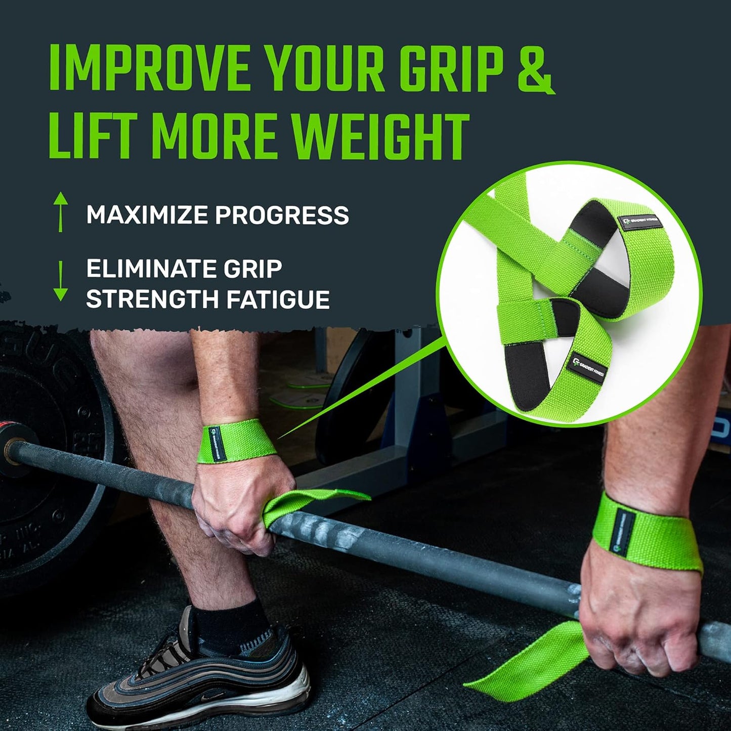 Gradient Fitness Lifting Straps | Wrist Straps for Weightlifting, Deadlift Straps, Lifting Straps for Weightlifting, Straps for Weight Lifting, Weight Lifting Straps for Men/Women, Gym Lifting Grips